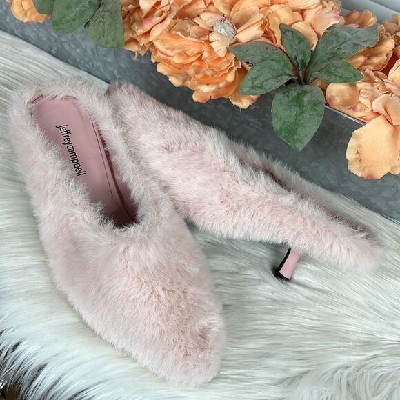 Jeffrey Campbell Shoes - Jeffrey Campbell Faux Fur Mule In Pink Size 8.5